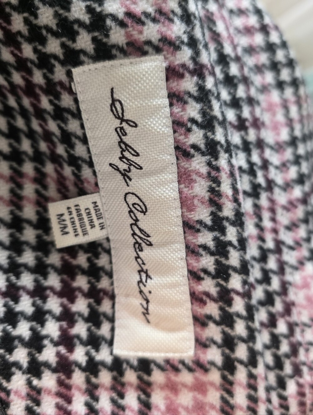 Pink Black Plaid Longline Coat Jacket Size M - Picture 6 of 8